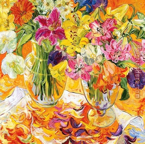 Inspire Flowers painting - Bobbie Burgers Inspire Flowers art painting